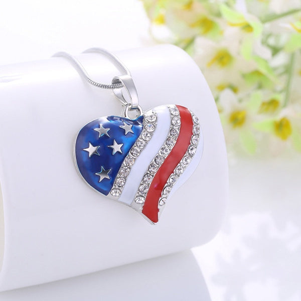 American Flag USA Necklace - America, Heart, Star, Sandal, Hat, Uncle Sam, 4th of July, Fourth of July, Independence Day