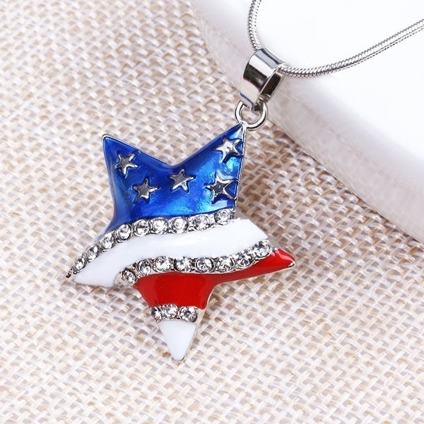 American Flag USA Necklace - America, Heart, Star, Sandal, Hat, Uncle Sam, 4th of July, Fourth of July, Independence Day