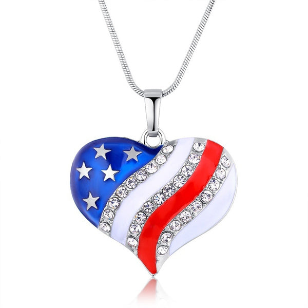 American Flag USA Necklace - America, Heart, Star, Sandal, Hat, Uncle Sam, 4th of July, Fourth of July, Independence Day