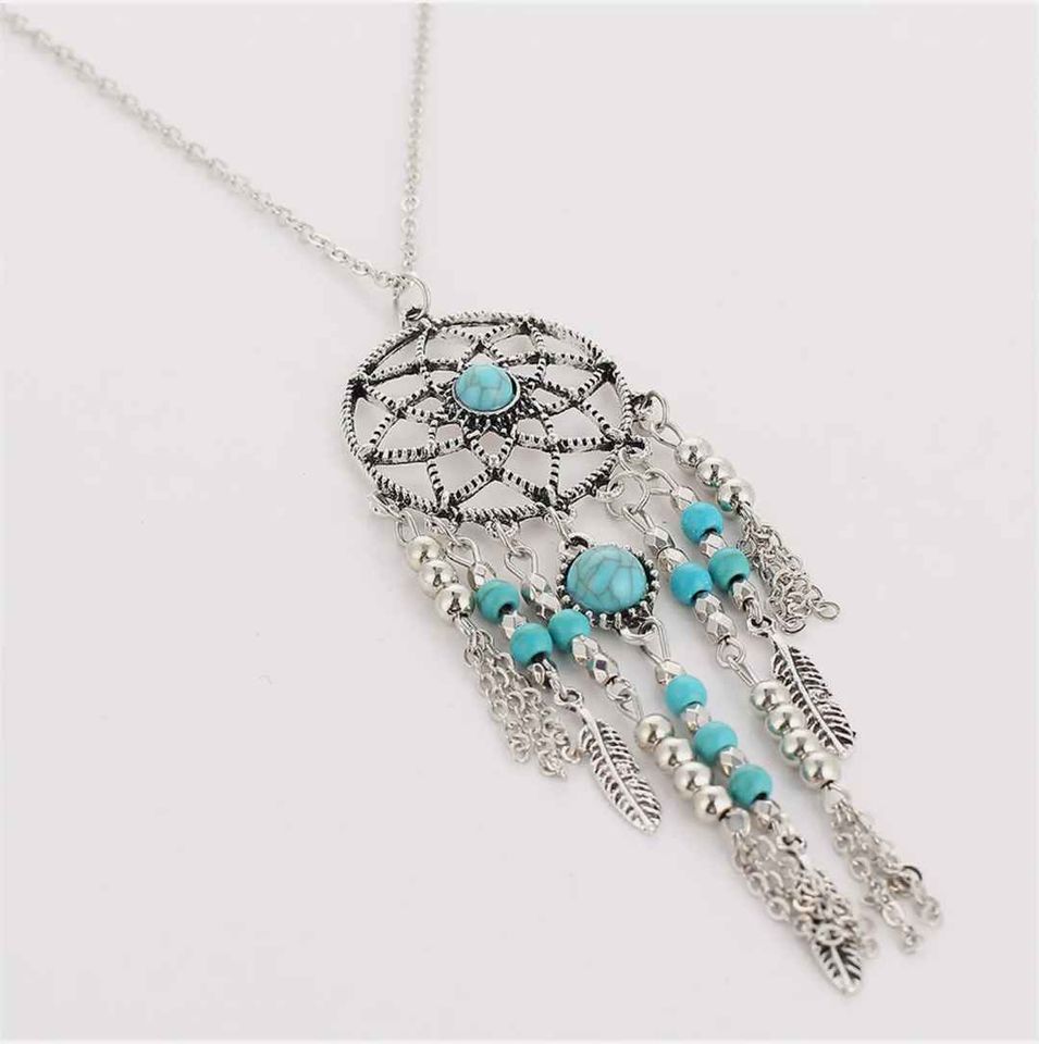 Native American Style Dreamcatcher Motif Necklace