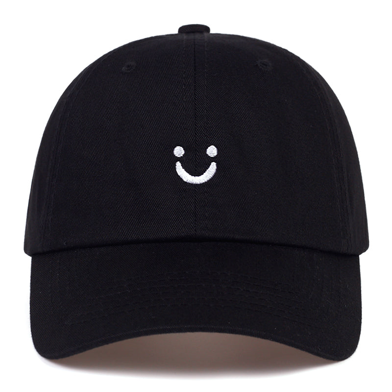 Cute Little Smiley Face Baseball Cap/Hat, Happy Black & White Good Vibes