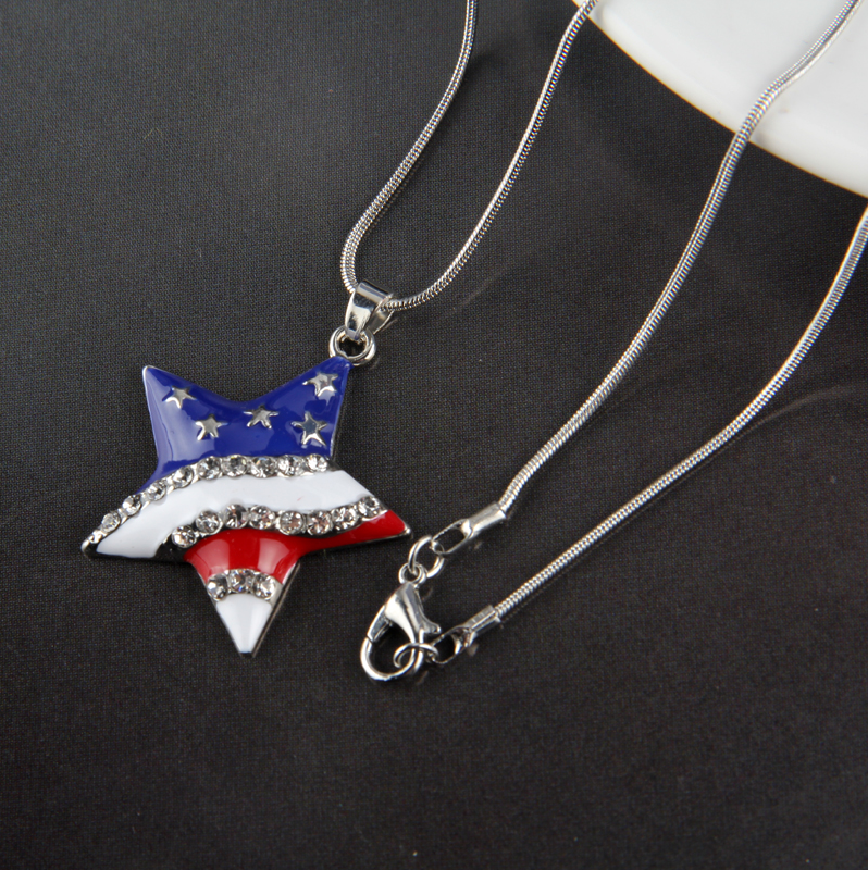 American Flag USA Necklace - America, Heart, Star, Sandal, Hat, Uncle Sam, 4th of July, Fourth of July, Independence Day