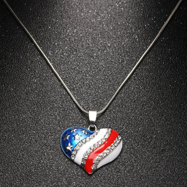 American Flag USA Necklace - America, Heart, Star, Sandal, Hat, Uncle Sam, 4th of July, Fourth of July, Independence Day