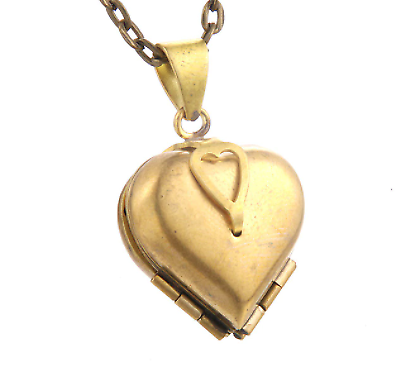 Four Photo Locket, Heart Shaped Locket Necklace Gold Jewelry