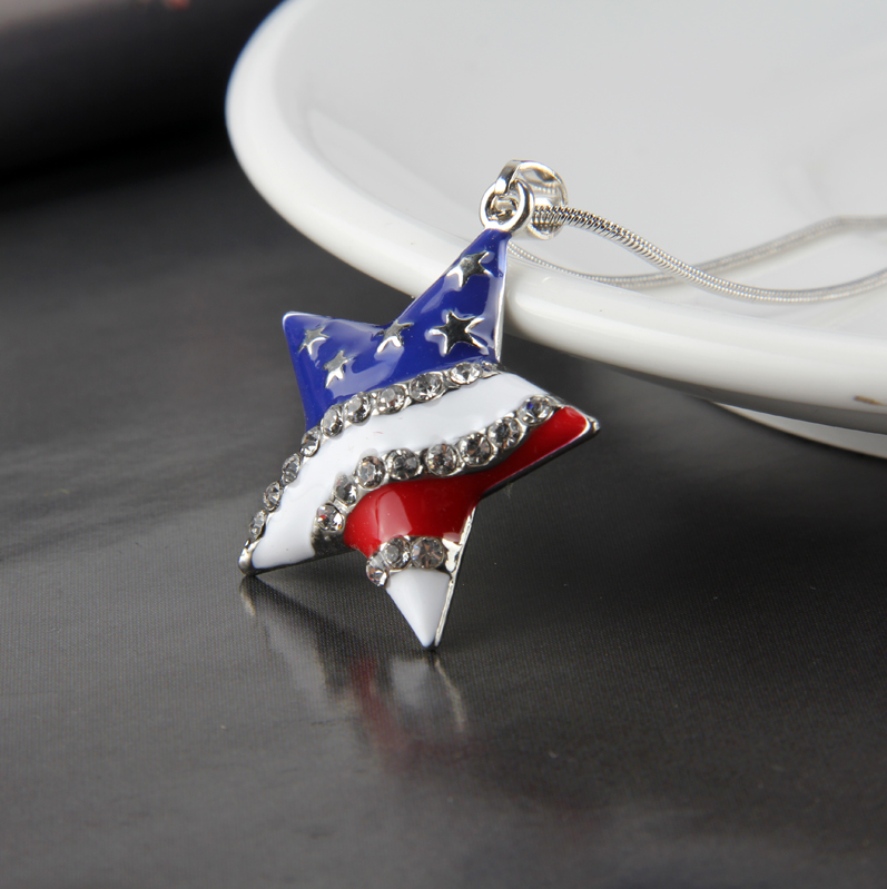 American Flag USA Necklace - America, Heart, Star, Sandal, Hat, Uncle Sam, 4th of July, Fourth of July, Independence Day