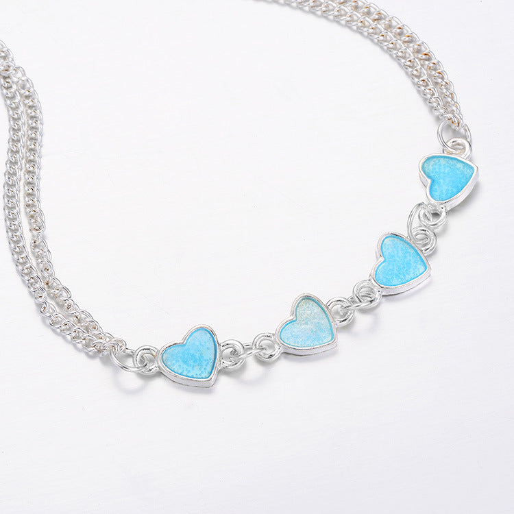 Luminous Beach Heart Anklet/Bracelet - Fashion Jewelry Glow In The Dark