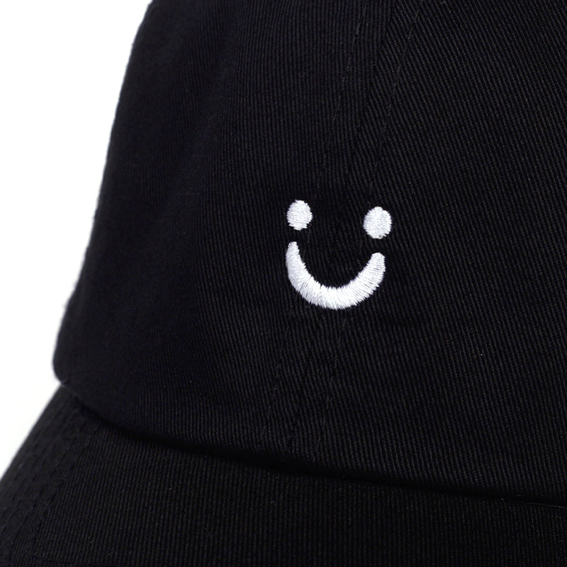 Cute Little Smiley Face Baseball Cap/Hat, Happy Black & White Good Vibes