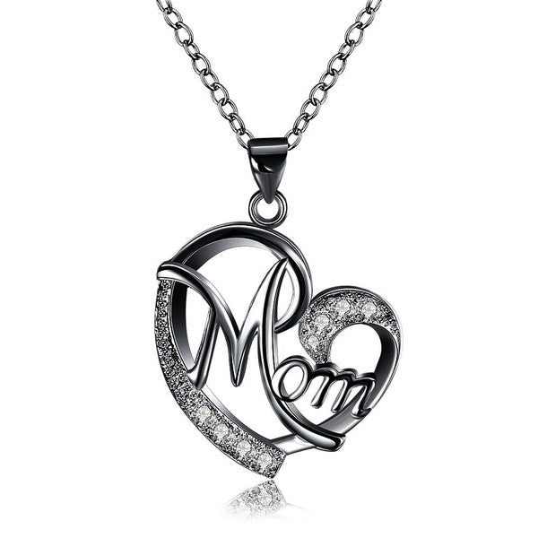 Love Heart Mom Charm Pendant Chain Necklace Great Gift Mother's Day