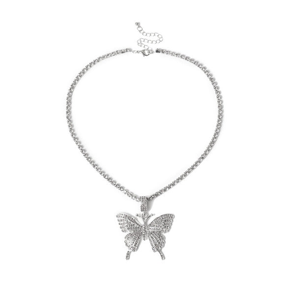 Choker Butterfly Necklace Tennis Chain New Statement Bling Sparkly, Gift