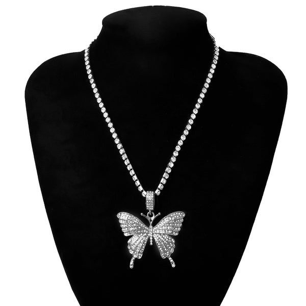 Choker Butterfly Necklace Tennis Chain New Statement Bling Sparkly, Gift