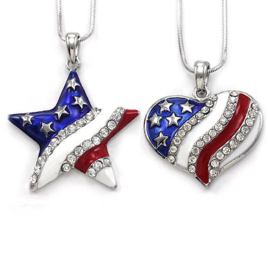 American Flag USA Necklace - America, Heart, Star, Sandal, Hat, Uncle Sam, 4th of July, Fourth of July, Independence Day