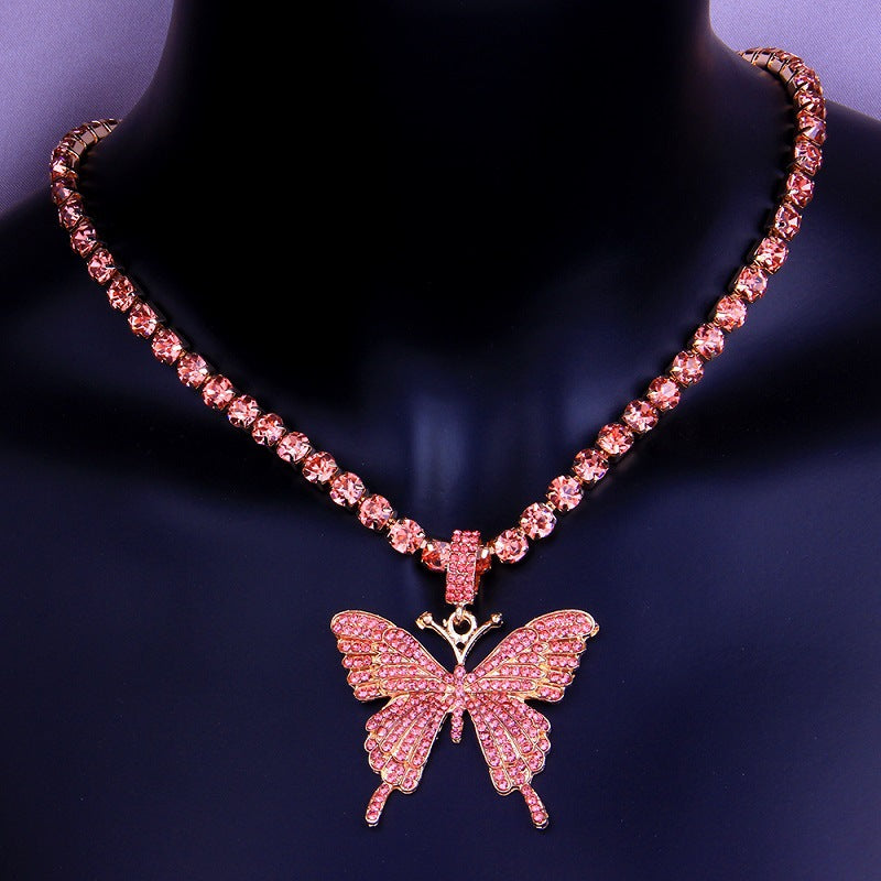 Choker Butterfly Necklace Tennis Chain New Statement Bling Sparkly, Gift